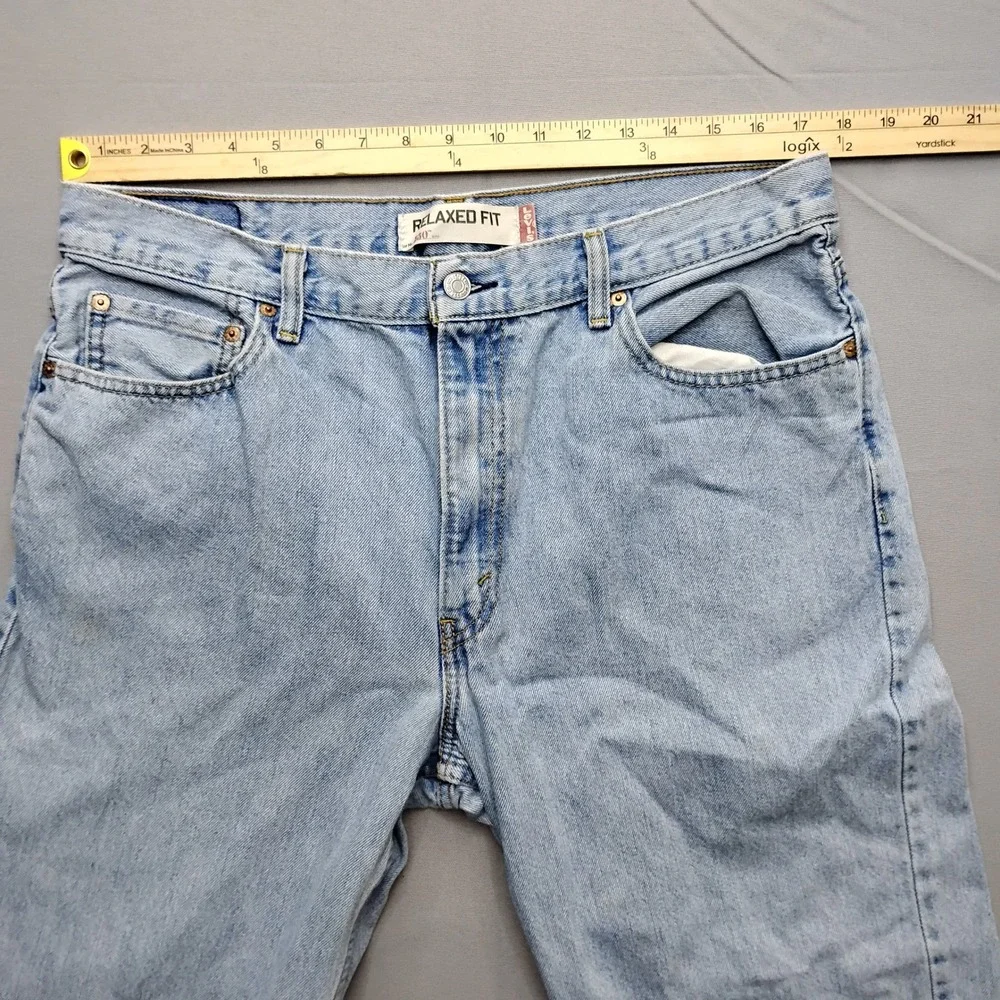 Levis 550 Relaxed Fit Jeans Mens 36x30 Light Wash Blue Denim Y2K